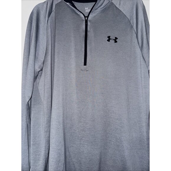 Under Armour Men's XL Loose 1/4 Zip Long Sleeve HeatGear Loose Fit Grey Shirt - Picture 2 of 11